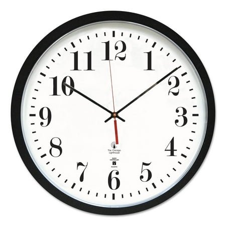 Chicago Lighthouse 16.5 x 16.5 The Blind Black Atomic Contemporary Analog Decoartive Clock