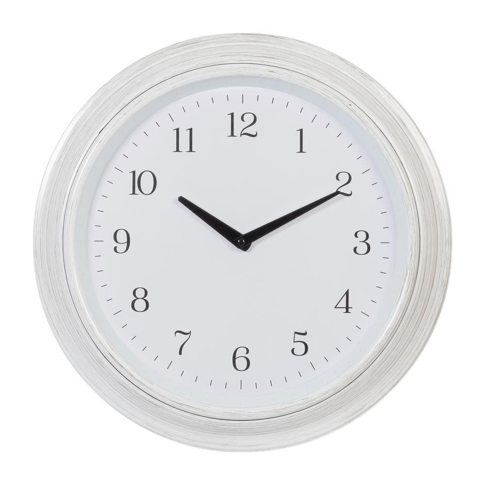 Devin Vintage Round Wall Clock, 16 in. White