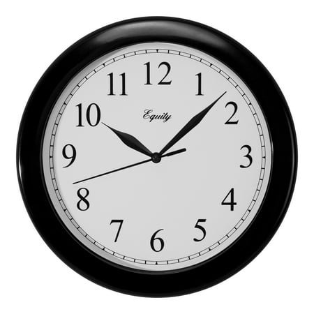 Equity 10 Black Quartz Analog Wall Clock, 25203