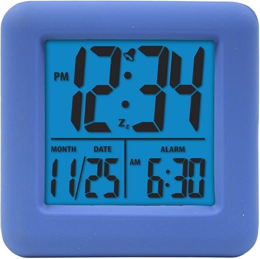 Equity by La Crosse 70905 Soft Blue Cube LCD Alarm Clock 5.20in. x 4.20in. x 3.30in.