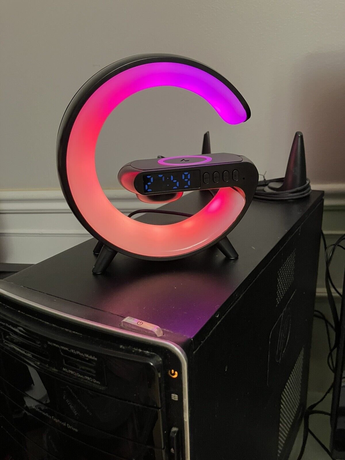 Google Alarm Clock-Bluetooth Speaker Atmosphere Light Phone Charger Smart Sound