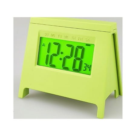 Inerposs Smart Multi-Function Mini Desktop Alarm Clock: LCD Display with Luminous Temperature and Calendar