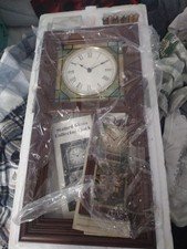 MJ Hummel Stained Glass Wall Clock Four Seasons Light Tiffany style Danbury Mint