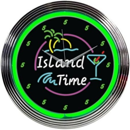 Neonetics Island Time Wall Clock, 15-Inch