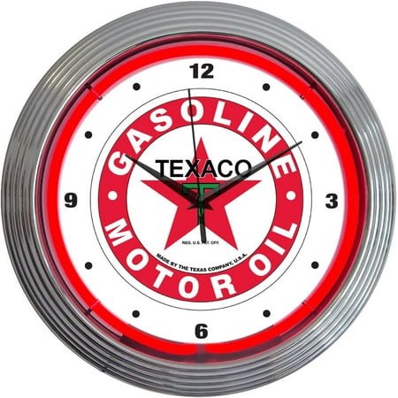 Neonetics Texaco Motor Oil Gasoline Wall Clock, 15-Inch