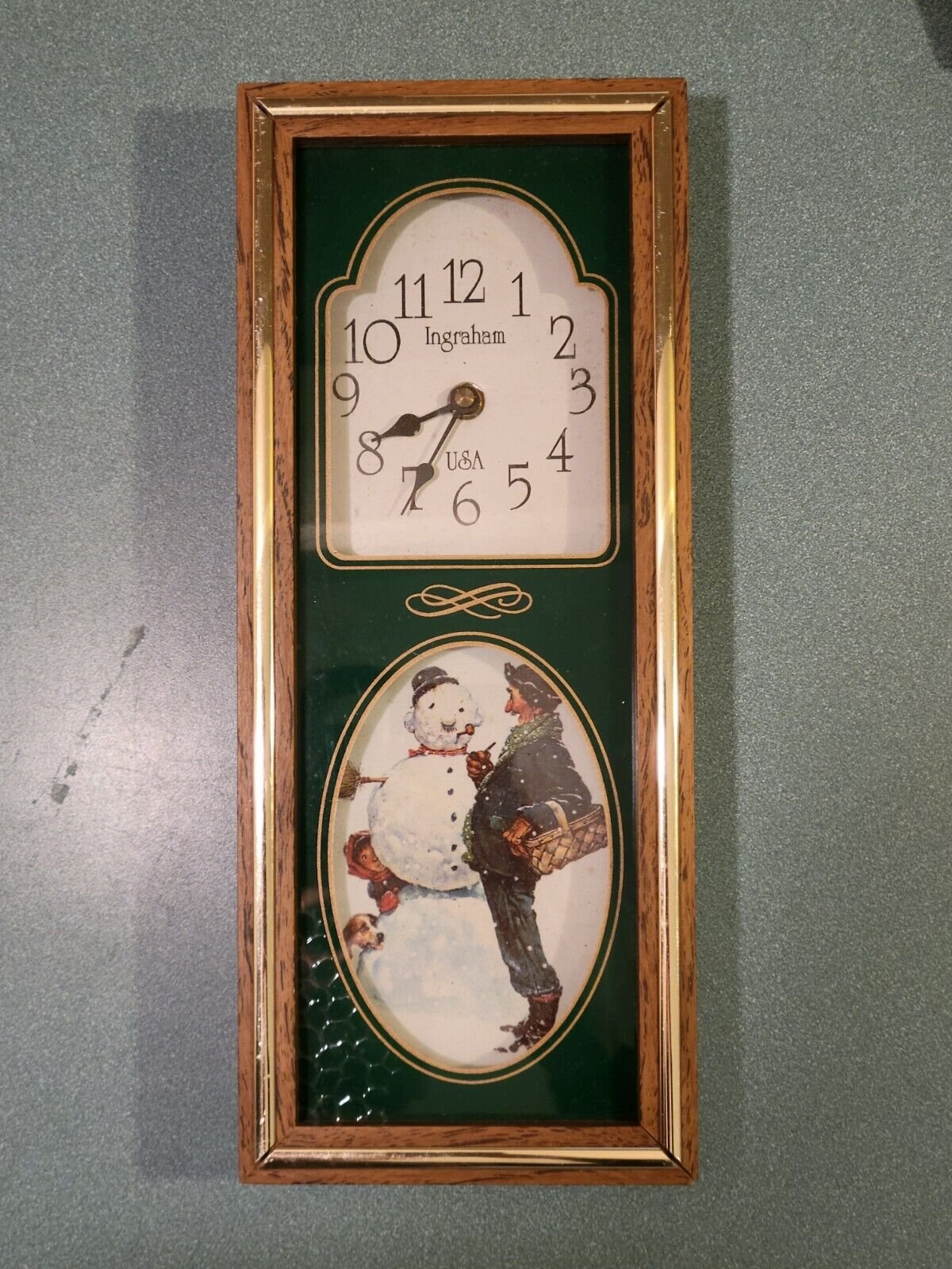 Norman Rockwell Wall Clock - Needs New Clock Mechanism - Battery Power