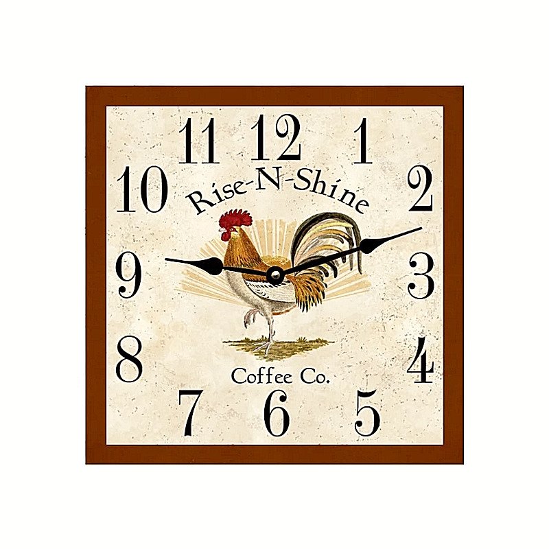 Rustic Rooster Country Clock