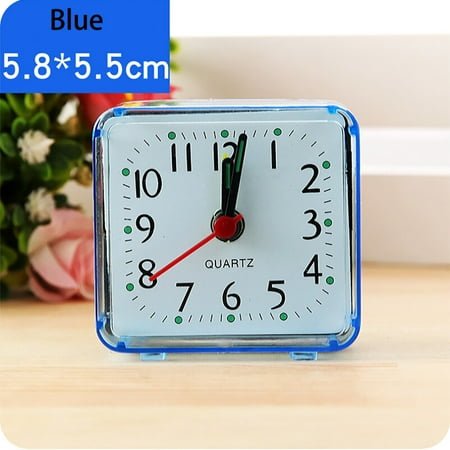 TOPRenddon Small Battery Operated Analog Travel Alarm Clock Silent No Ticking, Lighted on Demand and Snooze, Beep Sounds, Gentle Wake, Ascending Alarm, Easy Set