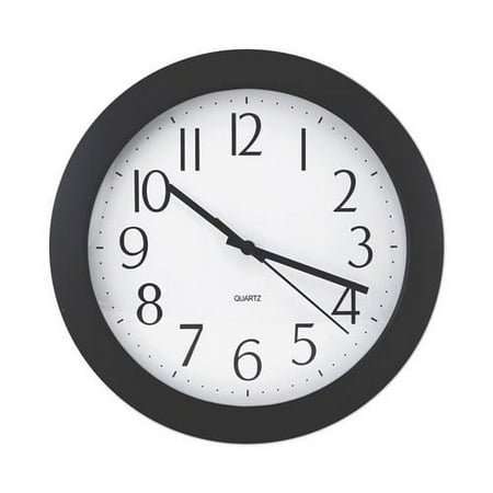 Universal Whisper Quiet Clock, 12 Overall Diameter, Black Case, 1 AA , Each