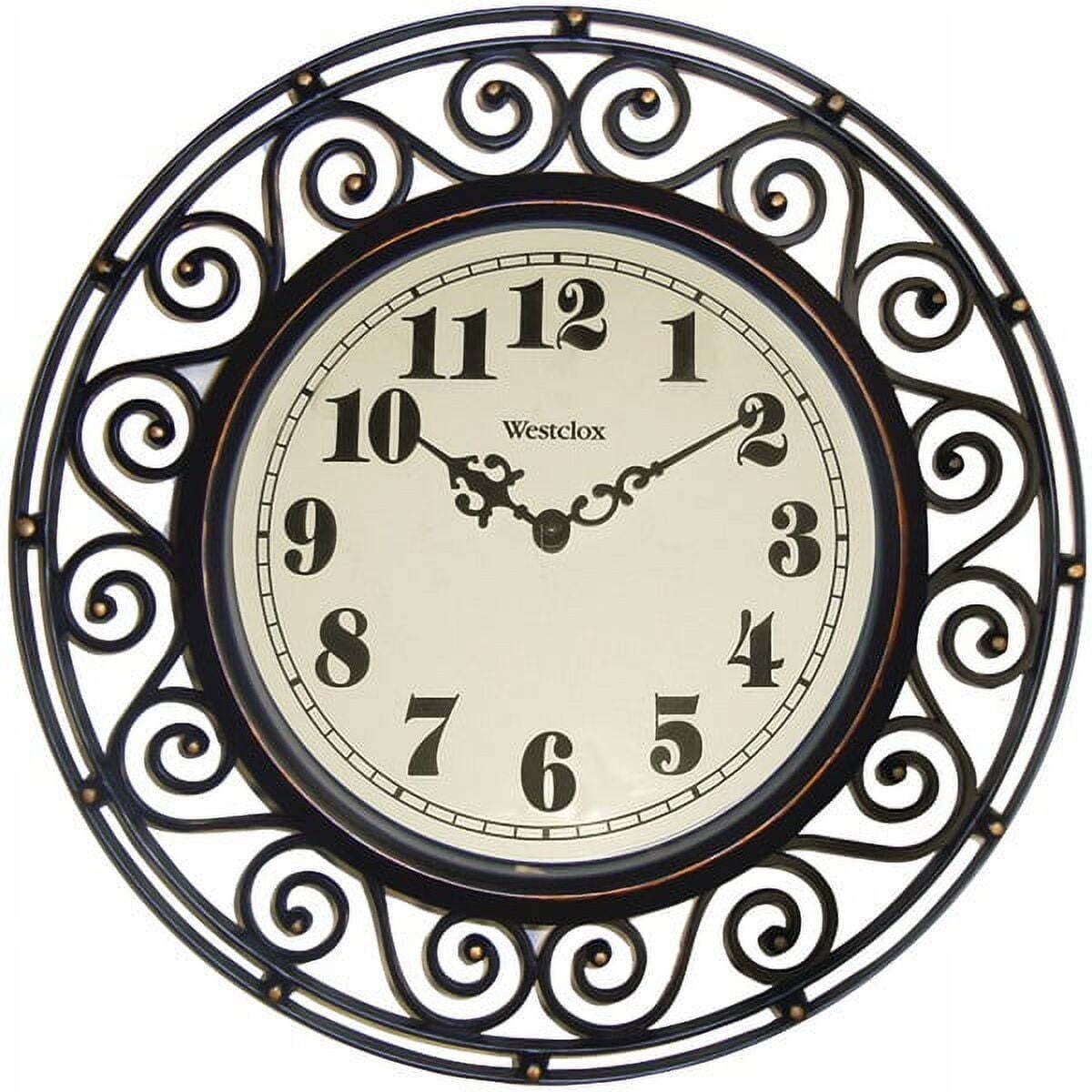 USA Wrought Iron Style Bronze Analog Quartz Accuracy 12" Round Wall Clock