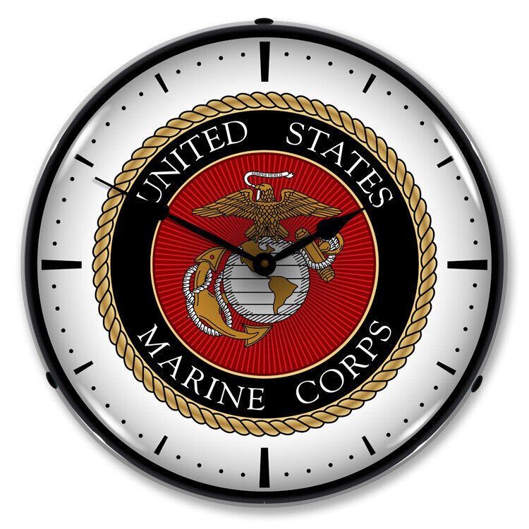 US Marine Corps, Lighted Backlit LED Wall Clock Free Shipping