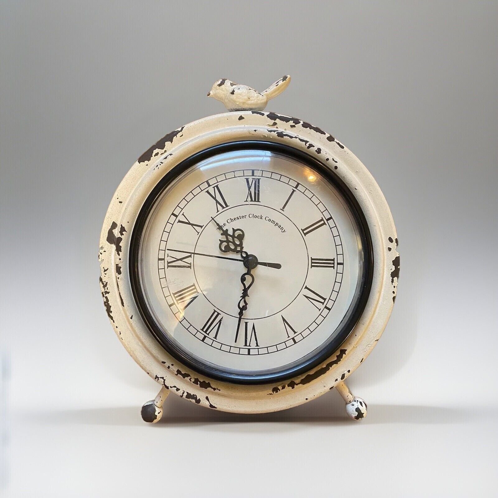 Vintage Chester Clock Works Great Crystal Has A Fine Crack And Some Scuffs