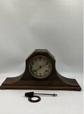 Vintage Wooden Mantel Clock With Mechanical Movement Brown Collectible Timepiece