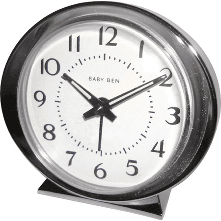 Westclox Baby Ben Classic Style Battery Operated Alarm Clock SLV, Each