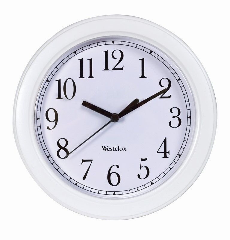 WESTCLOX White 9" Wall Clock Quartz Battery Operated 46994A Home Office NIB!