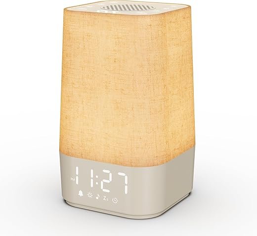 White Noise Sound Machine: 30 Soothing Sounds, Sunrise Alarm Clock for Gentle Wake Up, Adjustable Volume & Night Light, Timer, Ideal for Adults, Kids and Babies - Easy to Sleep, Relax, Focus