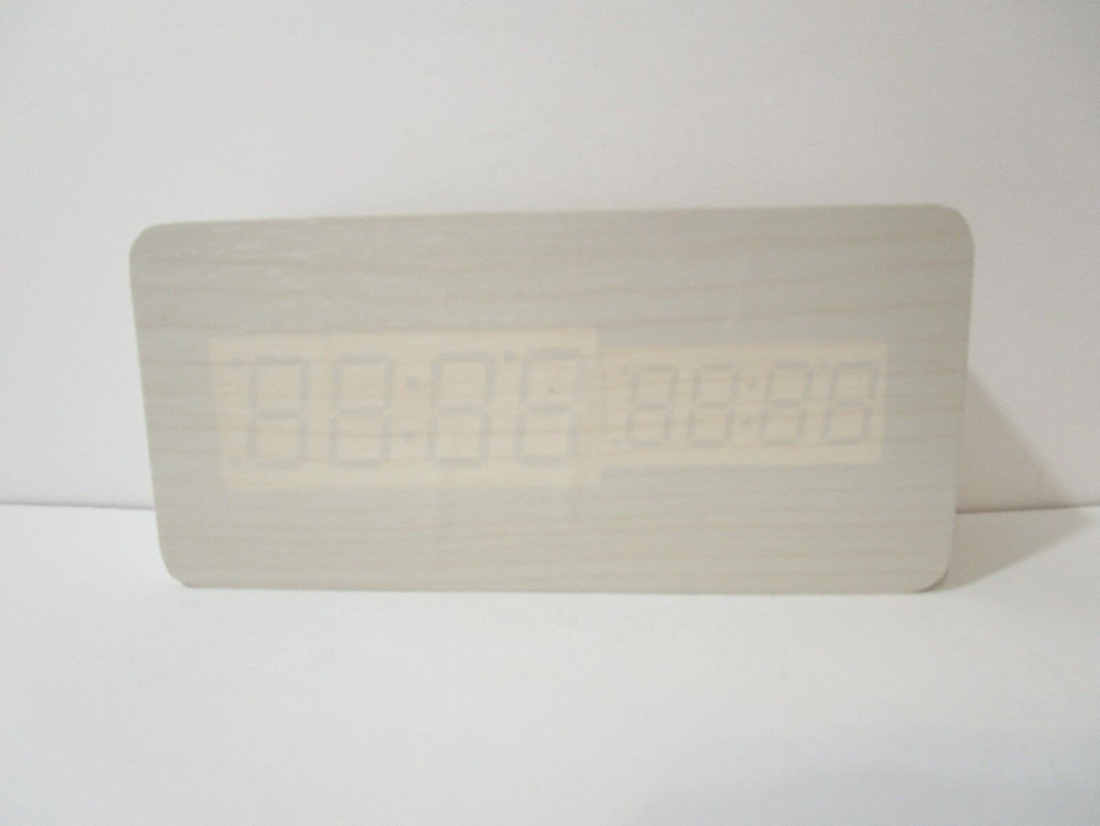 Wooden Grain Design w/ LED Light (White) Digital Alarm Clock, NOB! FREE SHIPPING