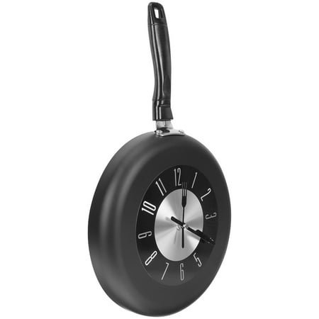Worgeous Frying Pan Clock Electric Skillet Cord Replacement 3d Funky Wall Clocks Office Black
