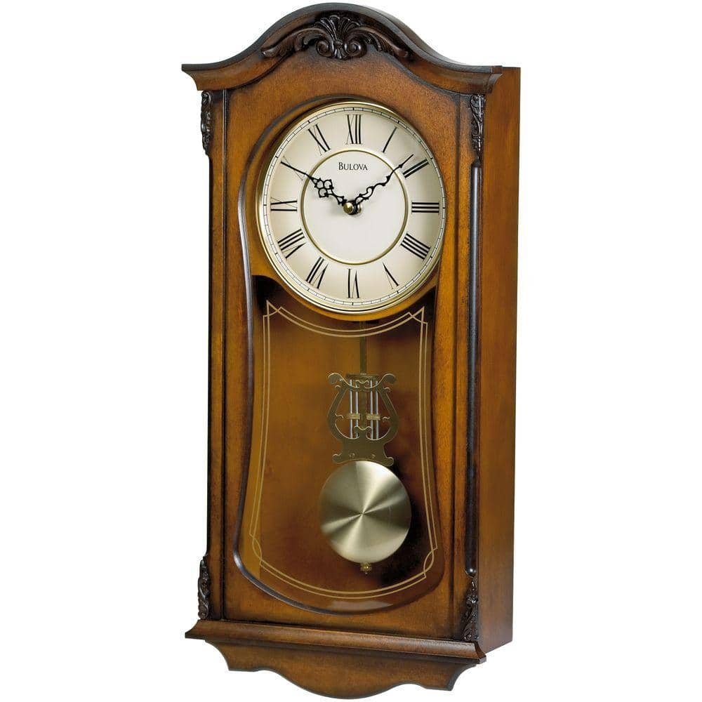 19 in. H x 9 in. W Pendulum Chime Wall Clock