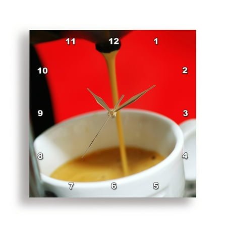 3dRose, Coffee express, Café - LI11 PRI0003 - Prisma, 10x10 Wall Clock