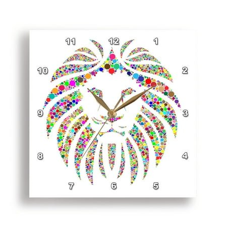 3dRose, Image of Color Prism Lion Face, 10x10 Wall Clock