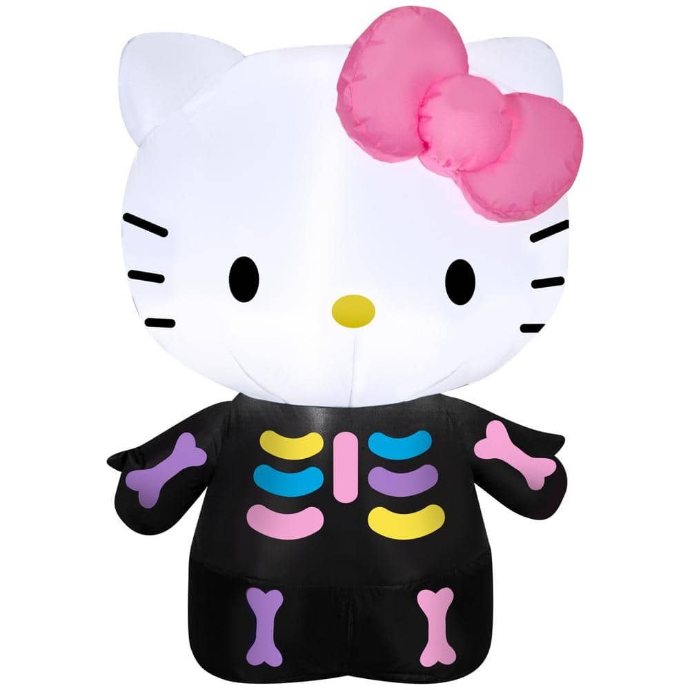 3 ft. Tall Halloween Inflatable Airblown-Hello Kitty Neon Skeleton