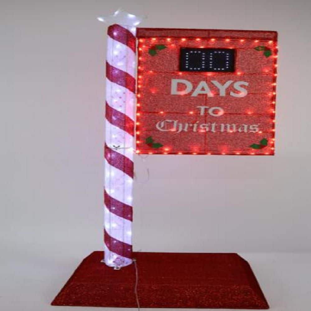 5ft. 3D Countdown Light Christmas Holiday Yard Decoration Cool White LED with...