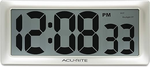 AcuRite 13.5” Large Digital Indoor Wall Clock with Intelli-Time Technology (75173M)