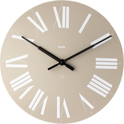 Alessi Firenze Wall Clock Aleesi 12 G Firenze Wall Clock, Gray