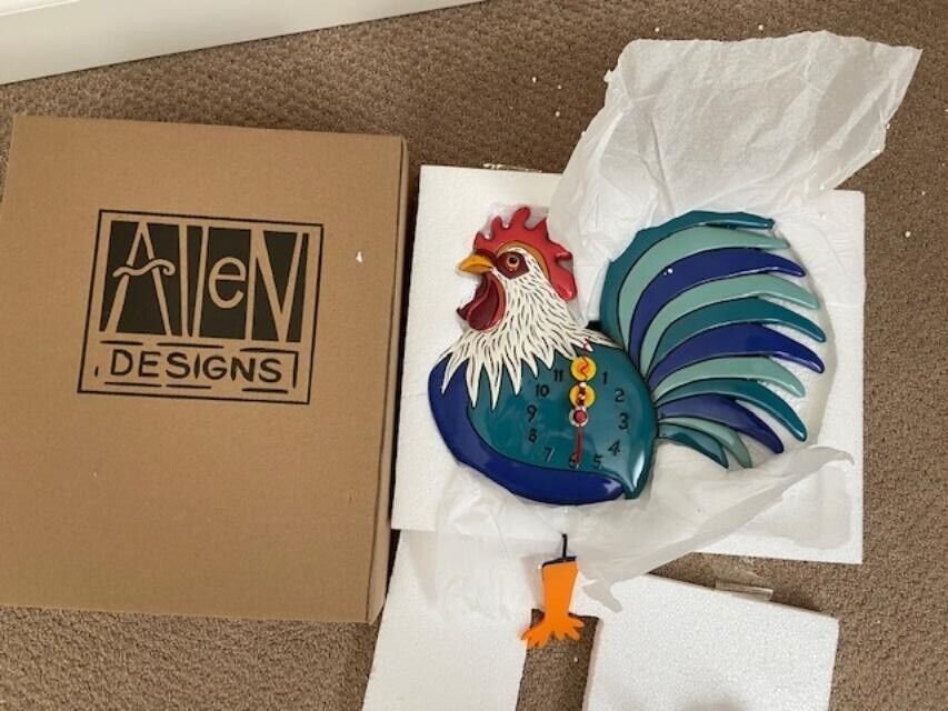 Allen Designs Rise n Shine Rooster Wall Mounted Pendulum Clock