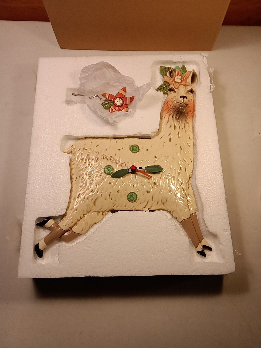 Allen Design Studio Wall Clock Llama Love 2021 Brand New Open Box Unique Piece