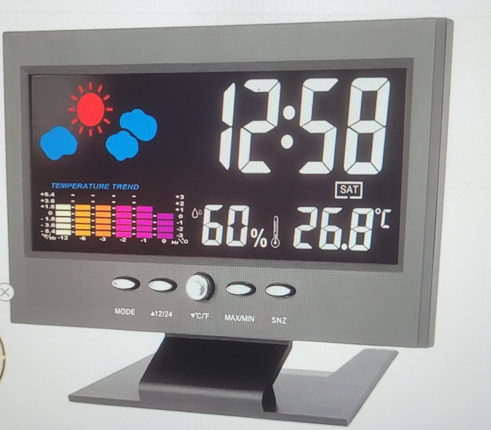 Color Screen Calendar Multi Function Alarm Clock. Voice Activated CJ8082T New