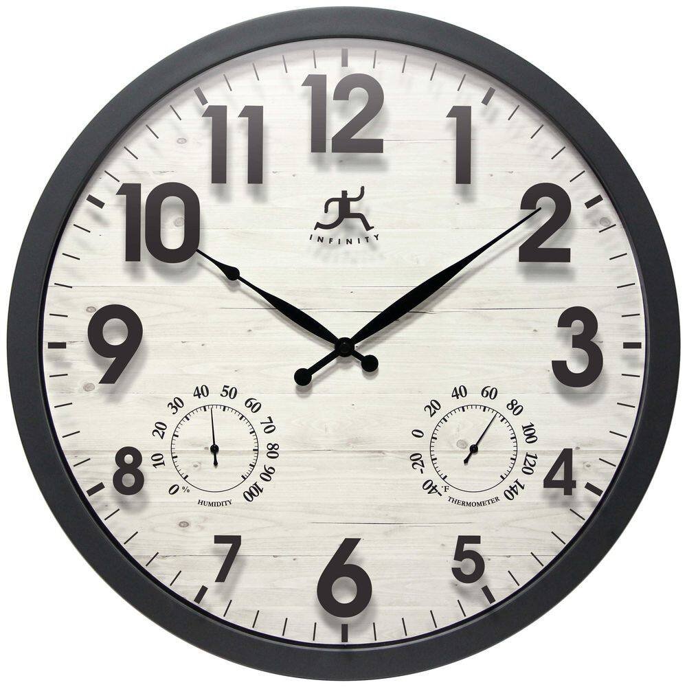 Concordia Indoor/Outdoor Wall Clock - Black Plastic Case