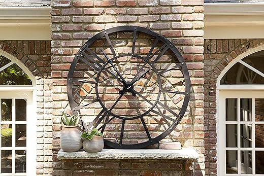 Creative Co-Op Round Metal Wall Clock with Rust Finish