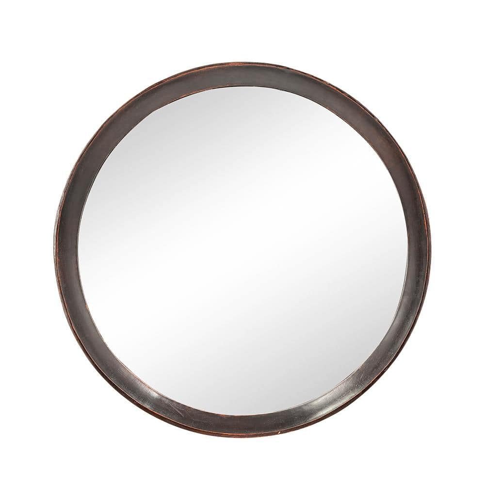 Dark Brown 19.75 in. W x 19.75 in. H Cottage Round Wood...