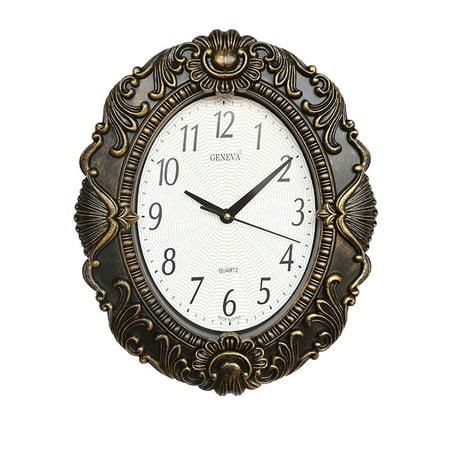 DESIGNICE Wall Clock Spanish Style Living Room Wall Decor Luxurious Oval Shape Modern Wall Clock,490