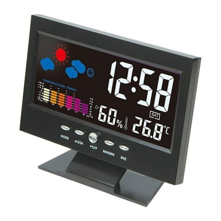 Desk Thermometer Outdoor Temperature Wireless Digital Clock Weather Monitoring Clock Alarm Clock With Weather And Temperature Lcd Display Solar Weather Clock