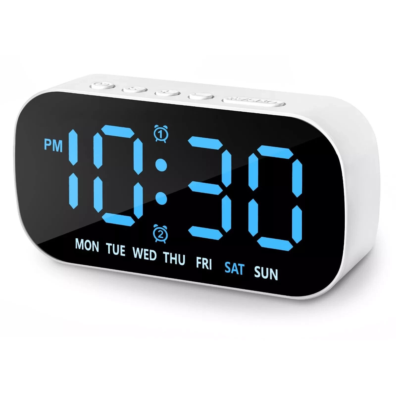 Electric Digital Alarm Clock LED Large Display Battery Backup Snooze