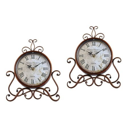 FRCOLOR 2 Count Home Decor Desk Clock Antique Digital Alarm Vintage Child