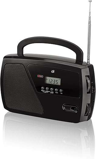 GPX, Inc. R633B Portable Shortwave AM/FM Clock Radio (Black)