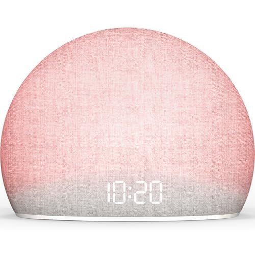 Housbay Sunrise Alarm Clock, White Noise Sound Machine, Cozy Light, Nature Sounds, Dimmable Clock, Gentle Wake Up, Regular Sleep-Wake Routine, Phone-Free Bedroom