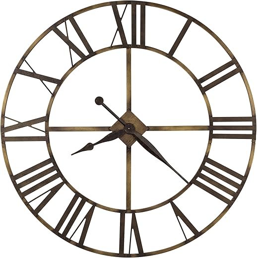 Howard Miller New Era Wall Clock II, Modern Style Wall Art Antique Brass Finished Visible Moving Gear Analog Display Battery Powered Quartz Movement Perfectfor Office Home & Room Decor