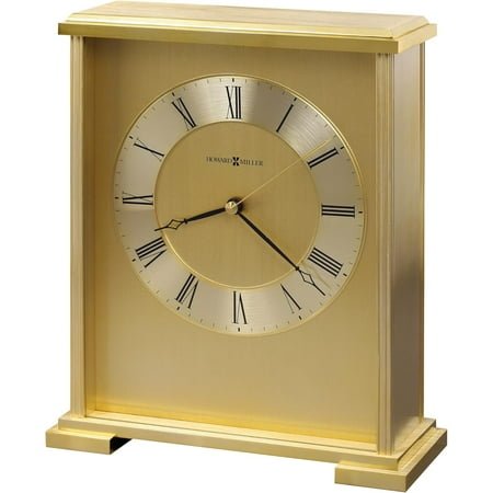 Howard Miller Shelley Table Clock II Analog Display, Roman Numerals Alarm Clock with A Diamond-Cut Edges Perfect for Living Room Office and Home Decor Quartz Movement Battery Operated Clock