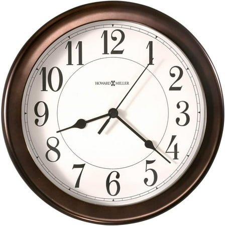 Howard Miller Wall Clock II 549-683 – 8.5-Inch Round Oil-Rubbed Bronze Finished Case, Modern Home Decor, Quartz Movement Timepiece, 3-Point Secure Screw Mount System