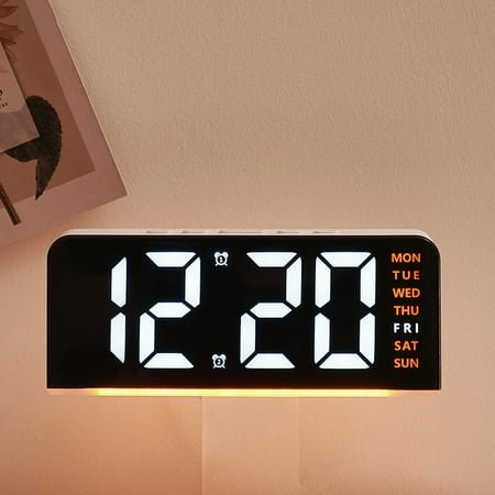 Innovative large-character digital clock, ambient light, date table clock, multi-functional digital alarm clock