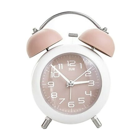 IUR Alarm clocks, 4'' Twin Bell Alarm Clock with Backlight for Bedroom and Home Decoration(white)