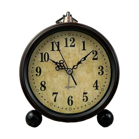 JIaleilei Sand Clock 15 Minutes Vintage Alarm Clock Analog Silent Small Bedside Desk Clock Battery Operated For Table Living Room Decor Shelf Gift Clock (Classic)