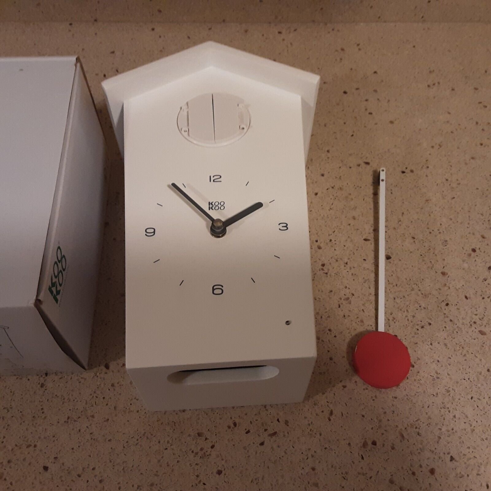 KOOKOO Birdhouse Clock White Modern Design In Box BH1002W