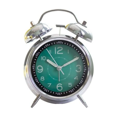 Loud Alarm Clock For Heavy Deep Sleepers, Analog Metal Twin Bell Alarm Clocks Battery Operated With Backlight For Bedroom, Old Fashioned Desk Alarm