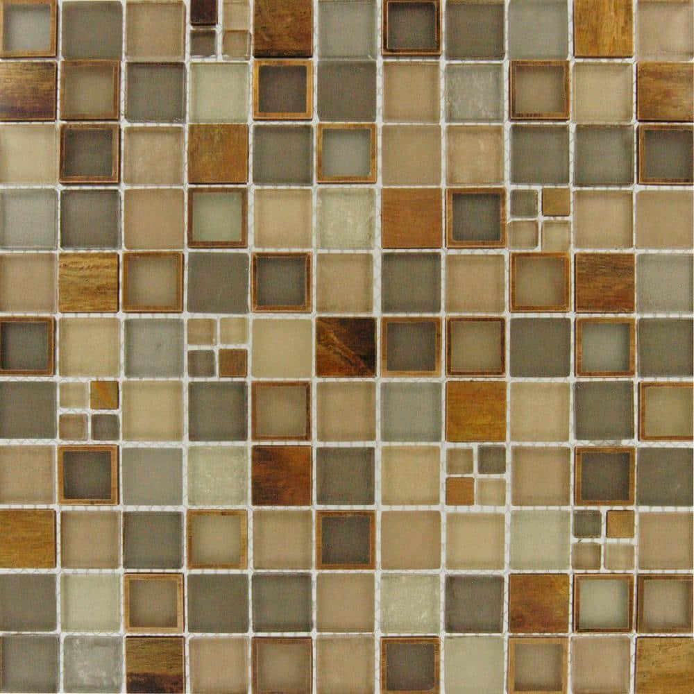 Manhattan Blend 12 in. x 12 in. Polished Multi-Surface Wall Tile (1...